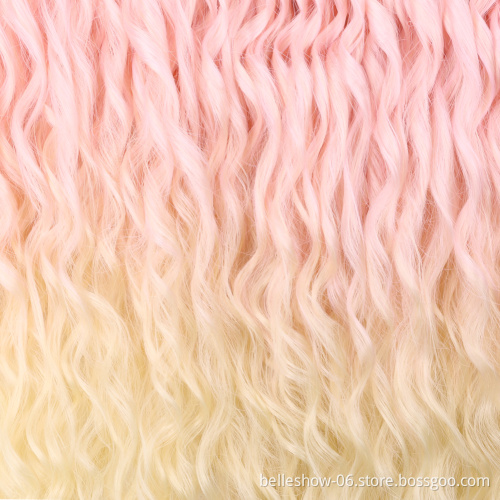 Xin Si loose deep wave bundles frontal closure natural wave color crochet hair 24 inch water wave